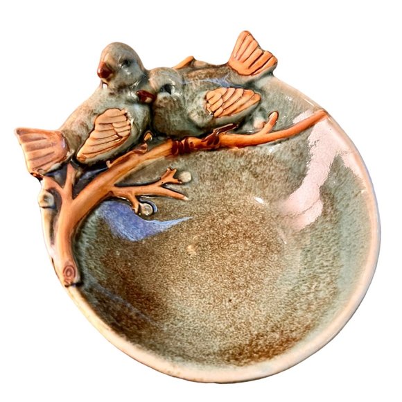 None Other - Love Birds Pottery Trinket or Keybowl